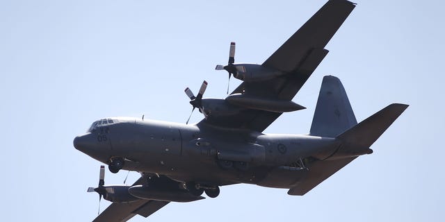 FILE PHOTO: A CC-130H Hercules, one of several aircraft deployed by the Royal Canadian Air Force in the search for an object that was shot down over the Yukon territory on Saturday. 