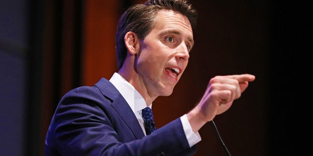 Sen. Josh Hawley, R-Mo., speaks at the U.S. Capitol Visitor's Center Auditorium on June 27, 2019 in Washington, DC.