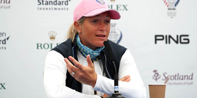 Team Europe's Suzann Pettersen during a press conference on preview day four of the 2019 Solheim Cup at Gleneagles Golf Club, Auchterarder.