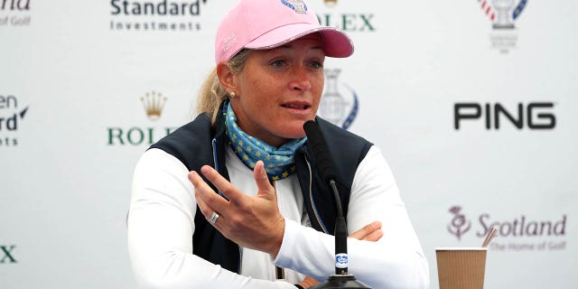 Suzann Pettersen, del equipo de Europa, durante una conferencia de prensa el cuarto día de la vista previa de la Copa Solheim 2019 en Gleneagles Golf Club, Auchterarder. 