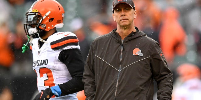 Offensive coordinator Todd Monken of the Cleveland Browns on the field prior to a game against the Cincinnati Bengals on December 29, 2019 at Paul Brown Stadium in Cincinnati, Ohio. Cincinnati won 33-23.