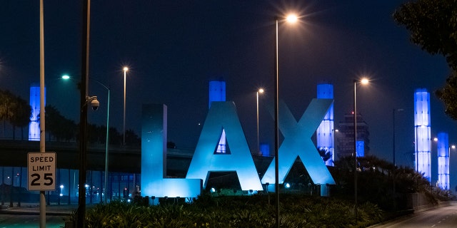 General view of the LAX sign at Los Angeles International Airport on September 15, 2020 in Los Angeles, California.  