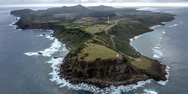 Yonaguni island, Japan's westernmost inhabited island, is pictured on April 13, 2022 on Yonaguni, Japan. 