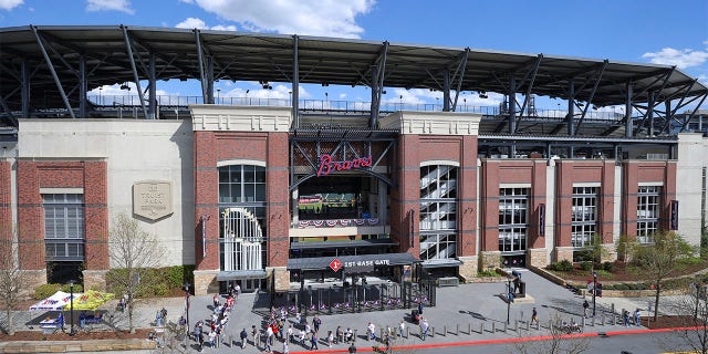 A general view of the exterior of Truist Park prior to the game between the Cincinnati Reds and the Atlanta Braves at Truist Park on Thursday, April 7, 2022 in Atlanta.
