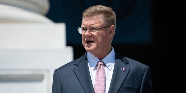 U.S. Rep. Mark Amodei, R-Nev., walked down the House steps of the Capitol May 19, 2022.