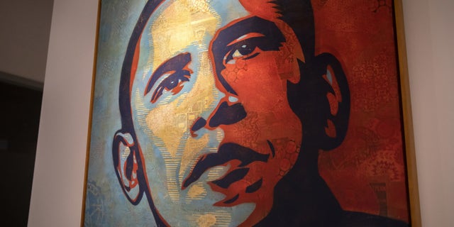 Shepard Fairey (Barack Obama), 2008, is on display at Heritage Auctions Wednesday, April 6, 2022, in Chicago.