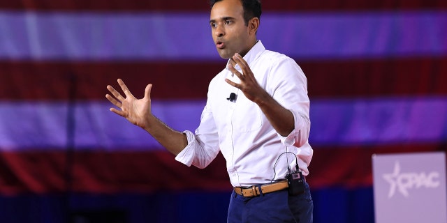 Vivek Ramaswamy spoke at the Conservative Political Action Conference (CPAC) in Dallas, Texas, US, on Friday, Aug. 5, 2022. 