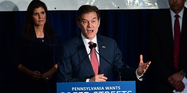 Sen. John Fetterman scored a gavel after scoring a pivotal victory for Democrats in the Pennsylvania Senate race against Republican Dr. Mehmet Oz, pictured here.