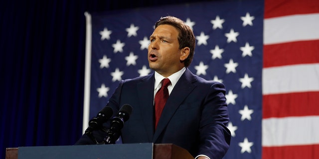 Florida Gov. Ron DeSantis gives a triumph reside aft defeating Democratic gubernatorial campaigner Rep. Charlie Crist during his predetermination nighttime watch statement astatine nan Tampa Convention Center connected November 8, 2022, successful Tampa, Florida.