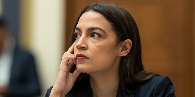 Rep. Alexandria Ocasio-Cortez, D-NY, at the House Financial Services Committee at the US Capitol on December 13, 2022 in Washington, DC. 
