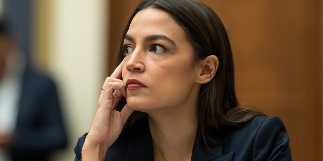 Rep. Alexandria Ocasio-Cortez, D-NY, at the House Financial Services Committee at the US Capitol on December 13, 2022 in Washington, DC. 