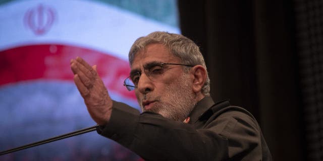 Esmail Qaani, commander of Iran's Islamic Revolutionary Guard Corps' (IRGC) Quds Force, speaks in Tehran on Dec.20, 2022.