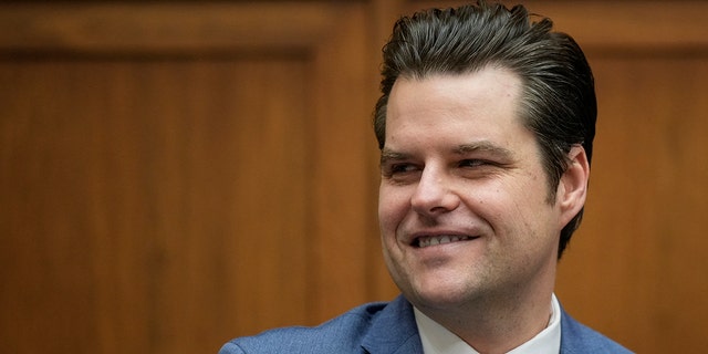 U.S. Rep. Matt Gaetz, R-Fla., speaks during a business meeting prior to a hearing on U.S. southern border security on Capitol Hill, February 01, 2023, in Washington, DC. 