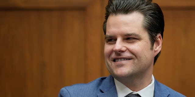 U.S. Rep. Matt Gaetz, R-Fla., speaks during a business meeting prior to a hearing on U.S. southern border security on Capitol Hill, February 01, 2023, in Washington, DC.
