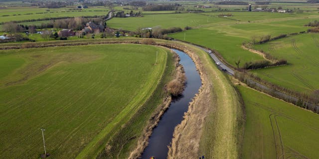 Workers from Specialist Group International assist in the search along the River Wyre on Feb. 6, 2023. (Danny Lawson/PA Images via Getty Images)