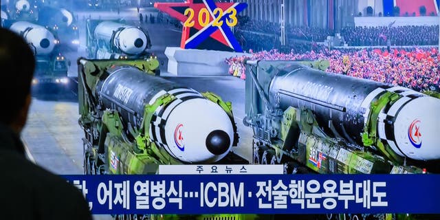 North Korea holds a military parade in Pyongyang.