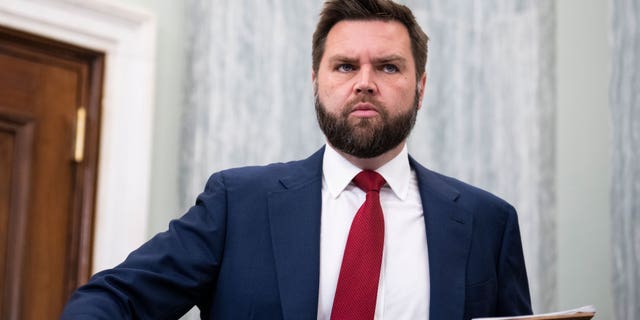 Sen. JD Vance, R-Ohio, attends the Senate Commerce, Science and Transportation Committee hearing titled Strengthening Airline Operations and Consumer Protections in Russell Building on Thursday, Feb. 9, 2023. 