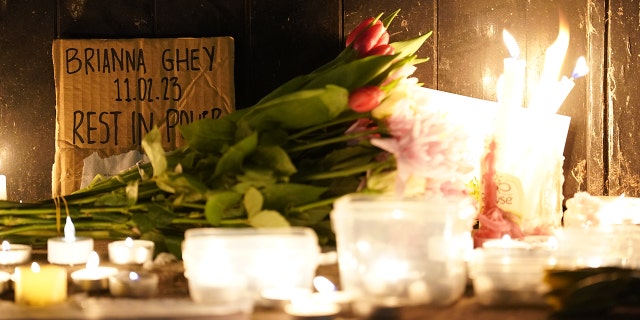 A candle-lit vigil outside the Department of Education in London, in memory of transgender teenager Brianna Ghey, who was fatally stabbed in a park on Saturday. 