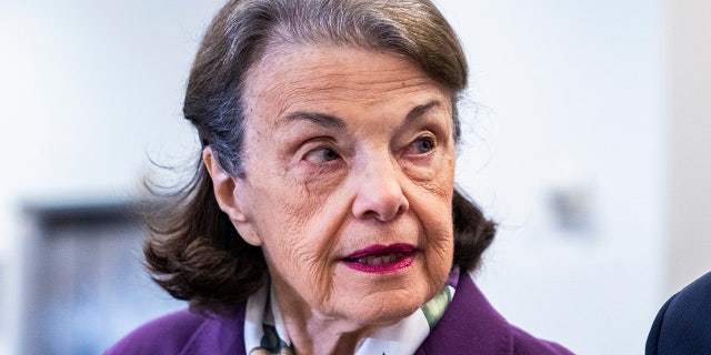 Sen. Dianne Feinstein, D-Calif., is seen in the U.S. Capitol subway on February 15, 2023.