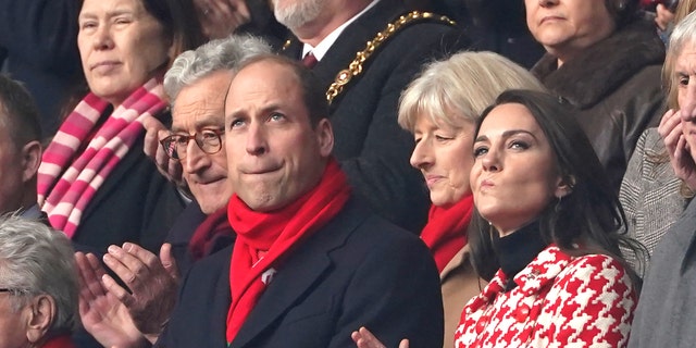 The Prince of Wales and the Princess of Wales represented opposing teams at the rugby match on Saturday.