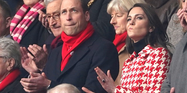 The Prince of Wales and the Princess of Wales represented opposing teams at the rugby match on Saturday.