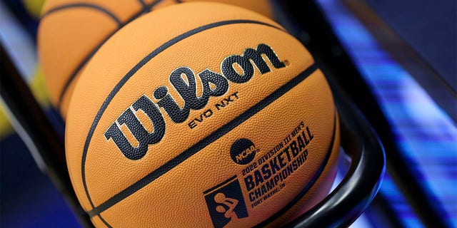 The Division III Men's Basketball Championship between the Randolph-Macon Yellow Jackets and the Elmhurst Bluejays is held at Allen County War Memorial Coliseum Arena on March 19, 2022 in Fort Wayne, Indiana. 