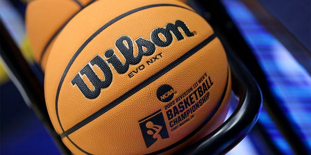 The Division III Men's Basketball Championship between the Randolph-Macon Yellow Jackets and the Elmhurst Bluejays is held at Allen County War Memorial Coliseum Arena on March 19, 2022 in Fort Wayne, Indiana.
