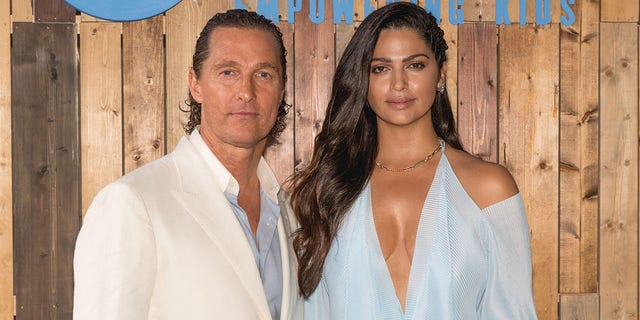 The model and designer didn't say if her movie star husband Matthew McConaughey or any of their three children were on the flight with her. 