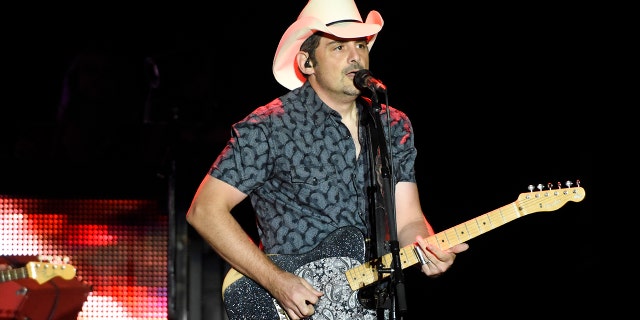 Brad Paisley performs at Ironstone Amphitheater on August 18, 2022 in Murphys, California.
