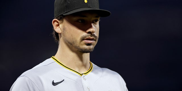 Bryan Reynolds of the Pittsburgh Pirates before the first inning against the New York Mets at Citi Field on September 17, 2022, in the New York City borough of Queens. 