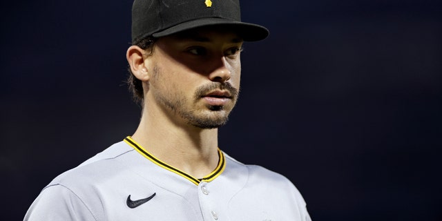 Bryan Reynolds of the Pittsburgh Pirates before the first inning against the New York Mets at Citi Field Sept. 17, 2022, in the Queens borough of New York City. 