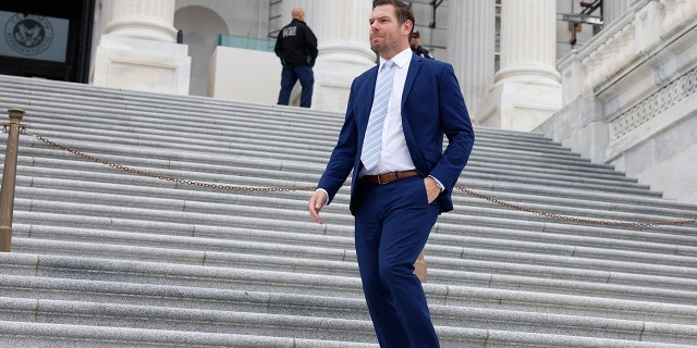 Rep. Eric Swalwell, D-Calif., departs from the U.S. Capitol Building on September 30, 2022, in Washington, DC. 