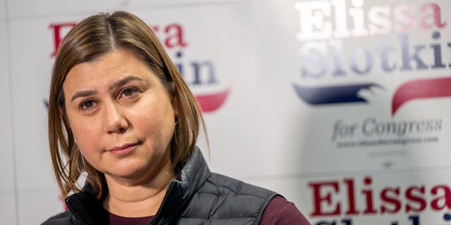 Rep. Elissa Slotkin (D-MI) speaks at a press conference on Nov. 9, 2022 in East Lansing, Michigan.