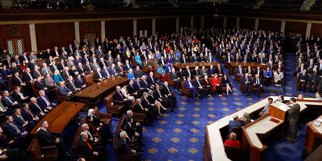 Presiden Ukraina Volodymyr Zelensky berpidato pada pertemuan gabungan Kongres di Kamar Dewan Capitol AS pada 21 Desember 2022 di Washington, DC. 