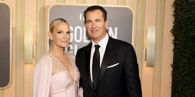 Molly Sims and husband Scott Stuber at the 2023 Golden Globes