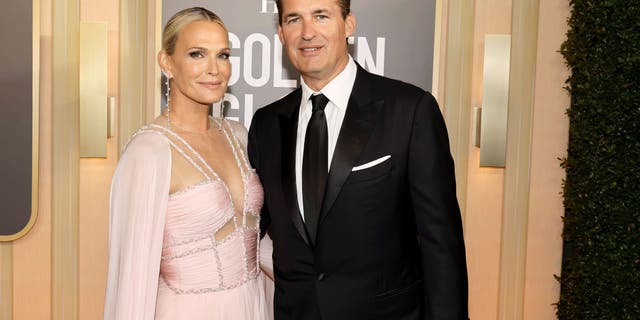 Molly Sims and husband Scott Stuber at the 2023 Golden Globes