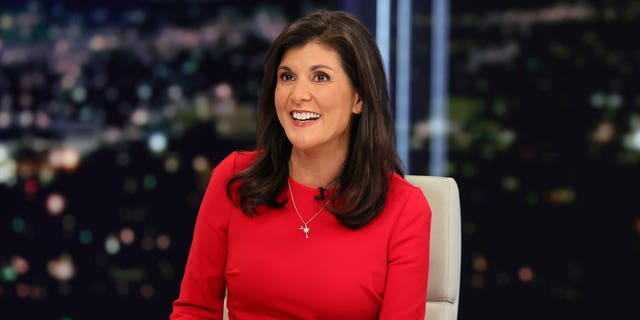 Nikki Haley visits "Hannity" at Fox News Channel Studios in New York City on Jan. 20, 2023.