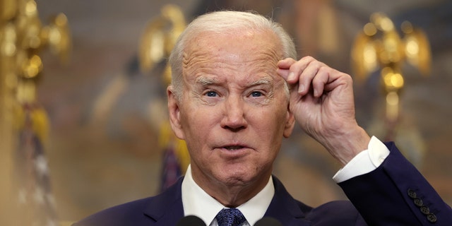 U.S. President Joe Biden makes an announcement on additional military support for Ukraine in the Roosevelt Room of the White House on January 25, 2023 in Washington, DC. 