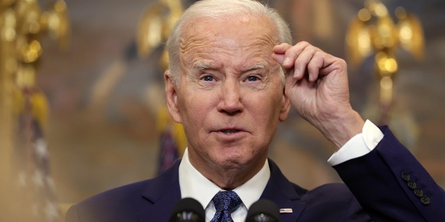 U.S. President Joe Biden makes an announcement on additional military support for Ukraine in the Roosevelt Room of the White House on January 25, 2023 in Washington, DC.