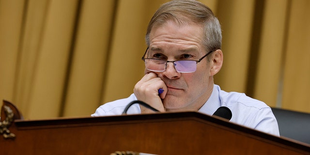 House Judiciary Committee Chairman Jim Jordan, R-Ohio, presides over a hearing of the Weaponization of the Federal Government Subcommittee in the Rayburn House Office Building on Capitol Hill on Feb. 9, 2023 in Washington, D.C.