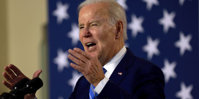 President Biden speaks at the University of Tampa on Feb. 9, 2023.