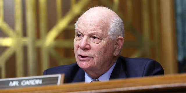 Sen. Ben Cardin, D-Md., during a nomination hearing on February 15, 2023 at the U.S. Capitol in Washington, DC.