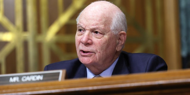 Sen. Ben Cardin, D-Md., during a nomination hearing on February 15, 2023 at the U.S. Capitol in Washington, DC.