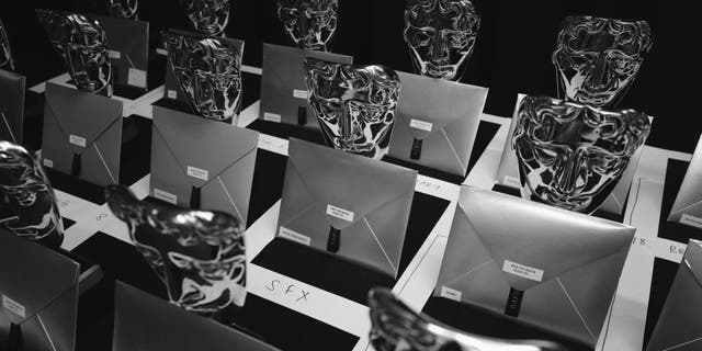  A general view of awards and winners envelopes ahead of the EE BAFTA Film Awards 2023 at The Royal Festival Hall on February 19, 2023 in London, England.