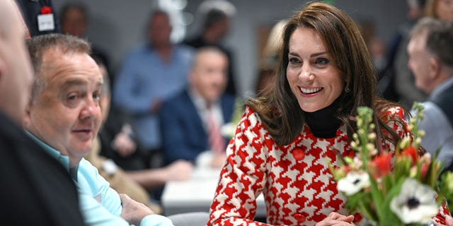 Kate Middleton held court while chatting with injured rugby players in Cardiff, Wales ahead of the rugby match between England and Wales.
