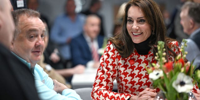 Kate Middleton held court while chatting with injured rugby players in Cardiff, Wales ahead of the rugby match between England and Wales.