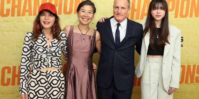 Woody Harrelson made a rare red carpet appearance with his wife Laura Louie, 55, and their daughters Deni, 30, and Makani, 16. The couple, who have been married since 2008, also share daughter Zoe, 26. 