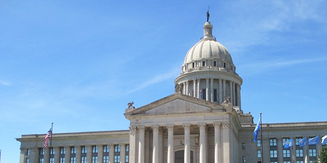 The Oklahoma State Capitol building, seen here in Oklahoma City, building was built in 1917. 