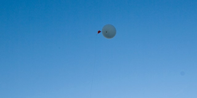 A weather balloon floating over Sterling, Virginia.