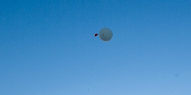 A weather balloon flies over Sterling, Virginia.